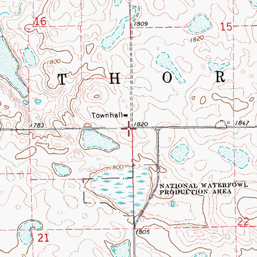 Topographic Map of Township of Thorp, SD