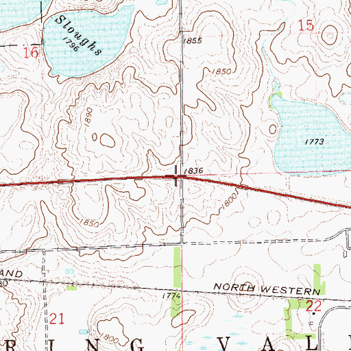 Topographic Map of Township of Spring Valley, SD