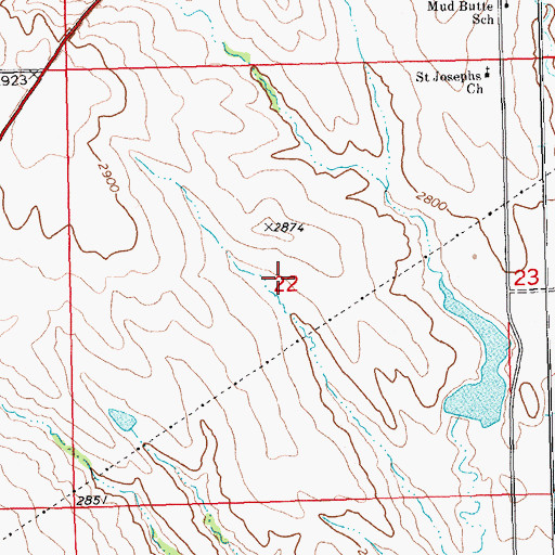 Topographic Map of Township of Cedar, SD