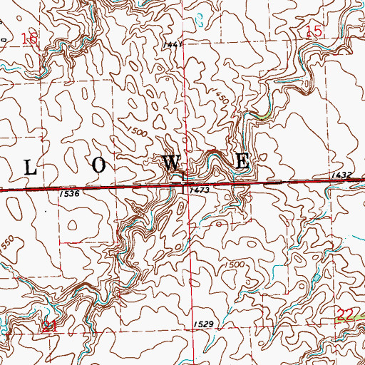 Topographic Map of Township of Lowe, SD