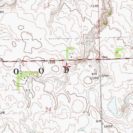 Topographic Map of Township of Glenwood, SD