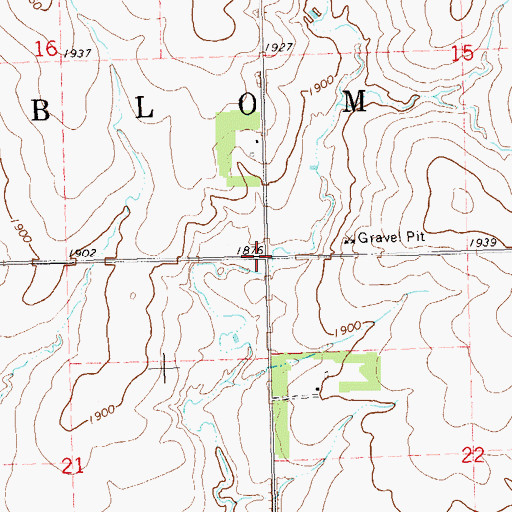 Topographic Map of Township of Blom, SD