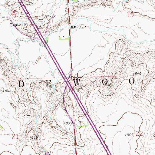 Topographic Map of Township of Hidewood, SD