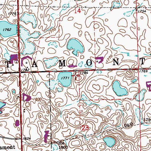 Topographic Map of Township of Altamont, SD