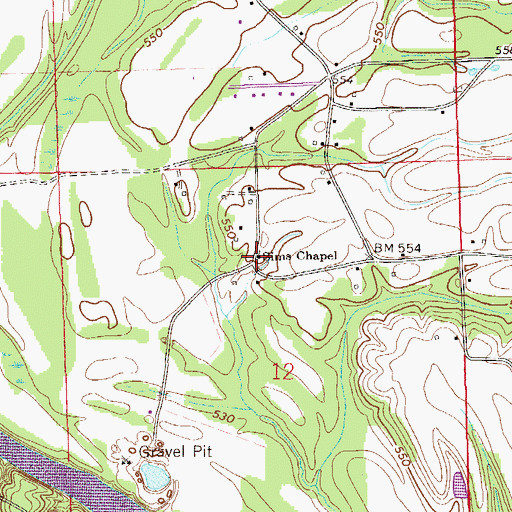 Topographic Map of Sims Chapel Primitive Baptist Church, AL