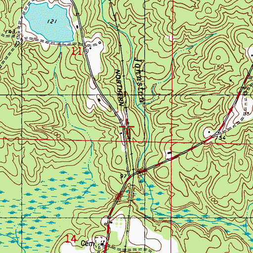 Topographic Map of Sims Chapel School, AL