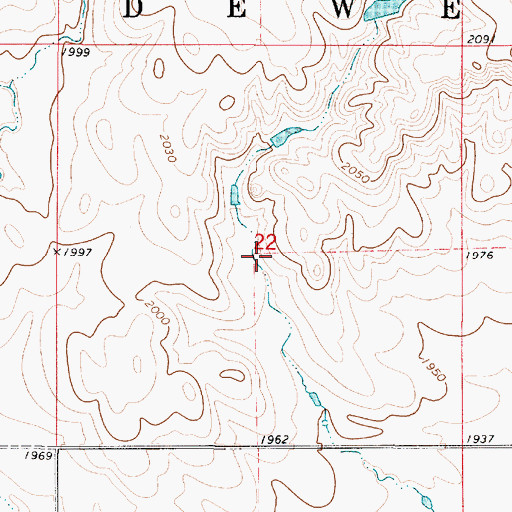 Topographic Map of Township of Dewey, SD