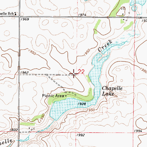 Topographic Map of Township of Chapelle, SD