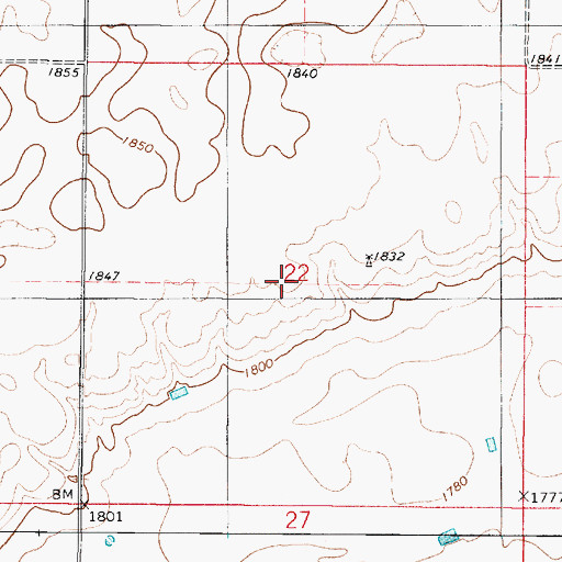 Topographic Map of Township of Spring Lake, SD