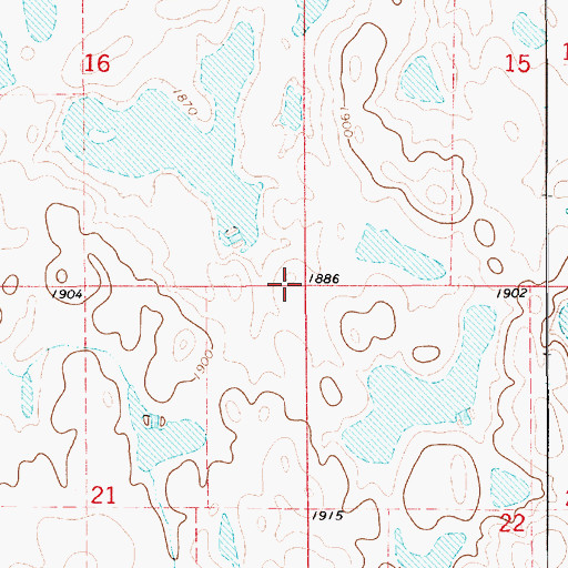 Topographic Map of Township of Bates, SD