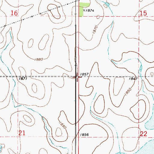 Topographic Map of Township of Mondamin, SD