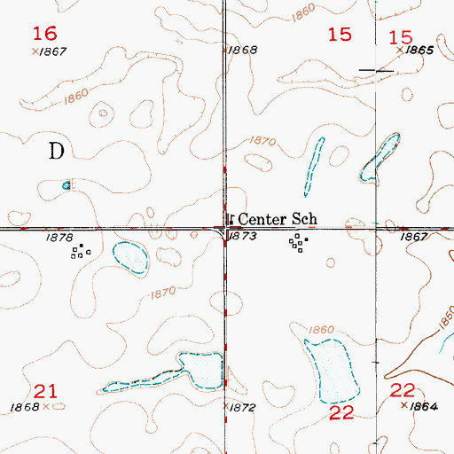 Topographic Map of Township of Hiland, SD