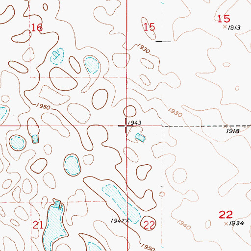 Topographic Map of Township of Ohio, SD