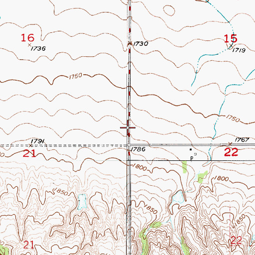 Topographic Map of Township of Midland, SD