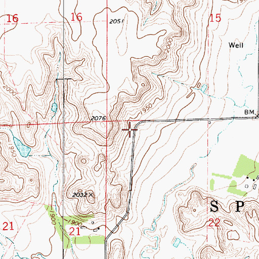 Topographic Map of Township of Spring Hill, SD