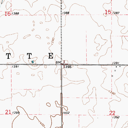 Topographic Map of Township of Burdette, SD