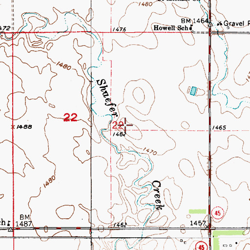 Topographic Map of Township of Howell, SD