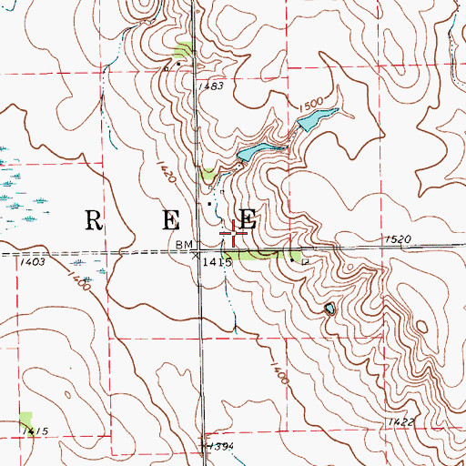 Topographic Map of Township of Ree, SD