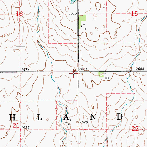Topographic Map of Township of Highland, SD