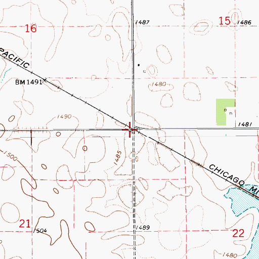 Topographic Map of Township of Plain Center, SD