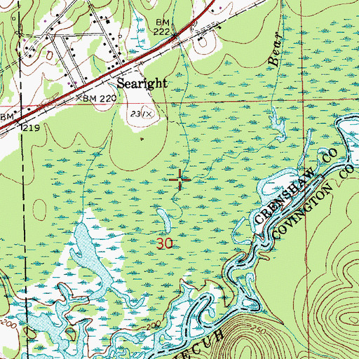 Topographic Map of Sina Creek, AL