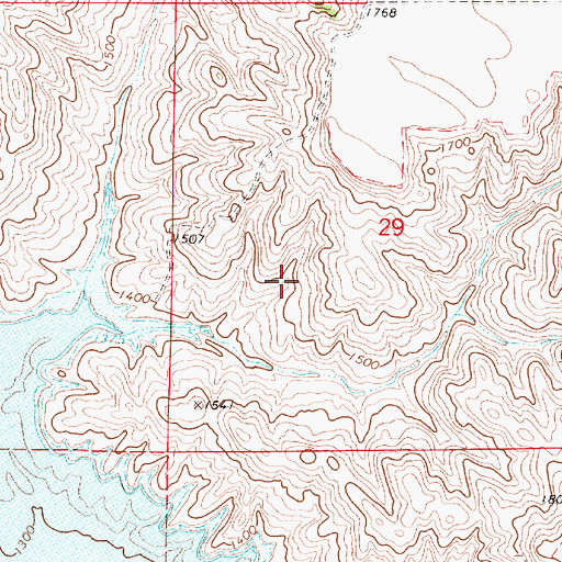 Topographic Map of Township of La Roche, SD