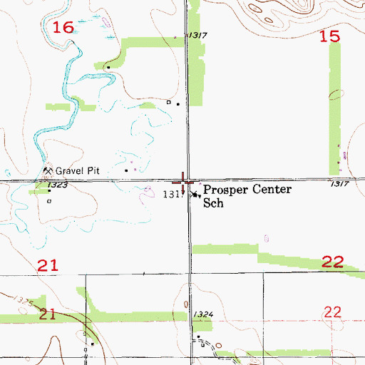 Topographic Map of Township of Prosper, SD