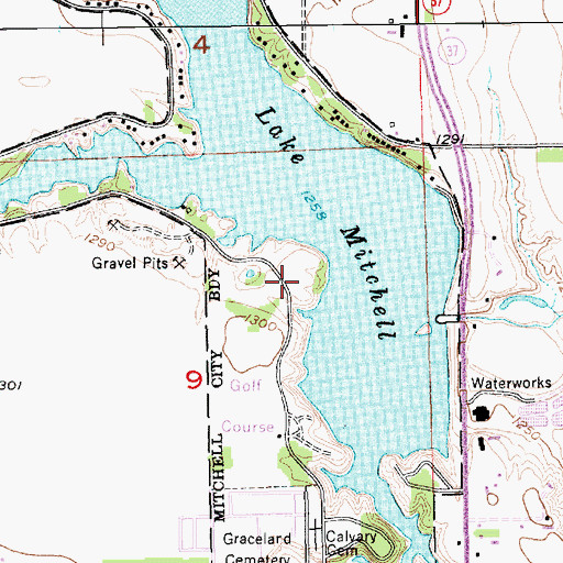 Topographic Map of Township of Mitchell, SD