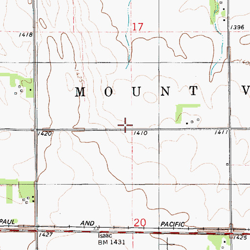 Topographic Map of Township of Mount Vernon, SD