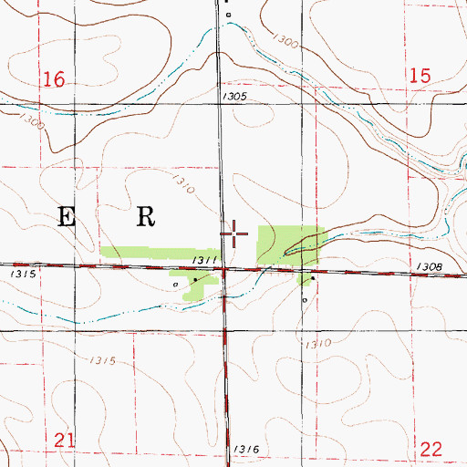 Topographic Map of Township of Badger, SD