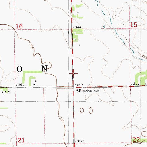 Topographic Map of Township of Blendon, SD