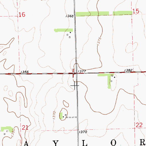 Topographic Map of Township of Taylor, SD