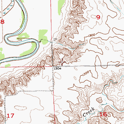 Topographic Map of Township of Beaulah, SD