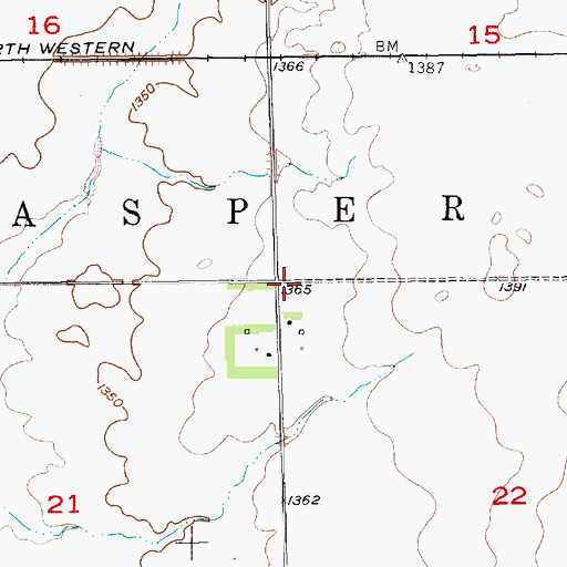 Topographic Map of Township of Jasper, SD