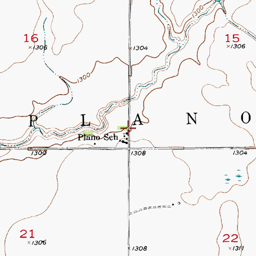 Topographic Map of Township of Plano, SD