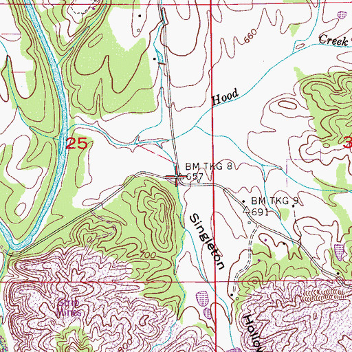 Topographic Map of Singleton Hollow, AL