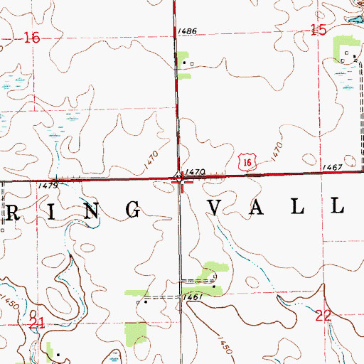 Topographic Map of Township of Spring Valley, SD