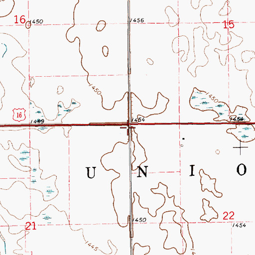 Topographic Map of Township of Union, SD