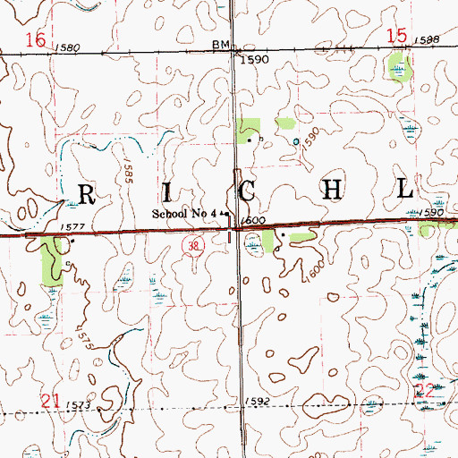 Topographic Map of Township of Richland, SD