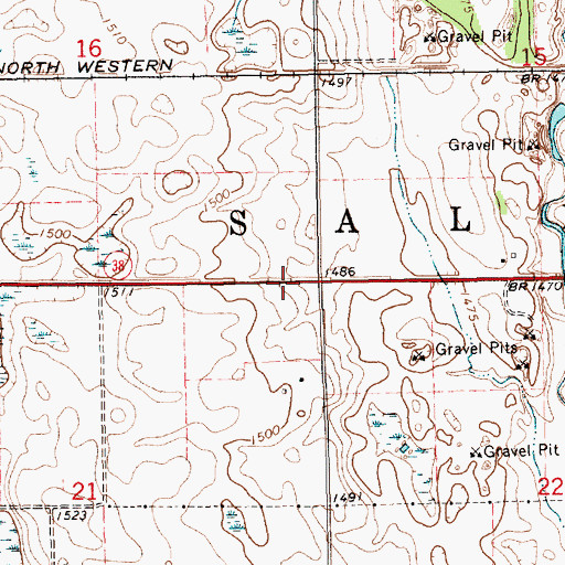 Topographic Map of Township of Salem, SD