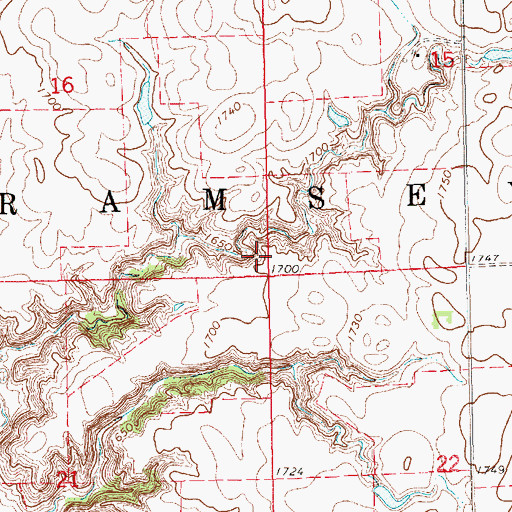 Topographic Map of Township of Ramsey, SD