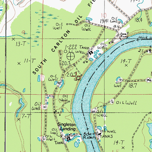 Topographic Map of Singleton Plantation, AL