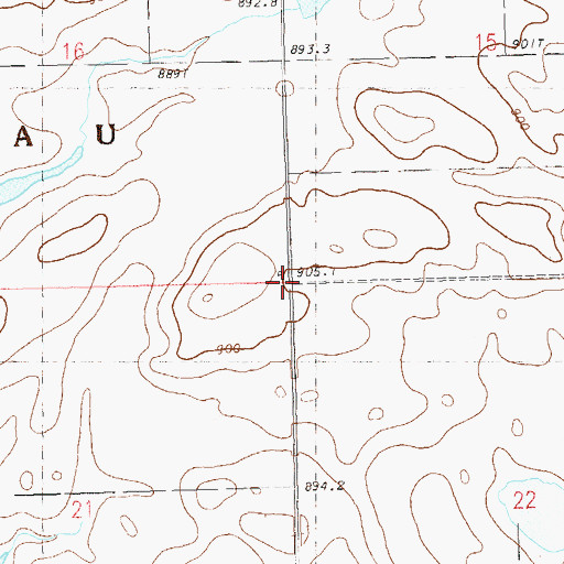 Topographic Map of Township of Plateau, SD