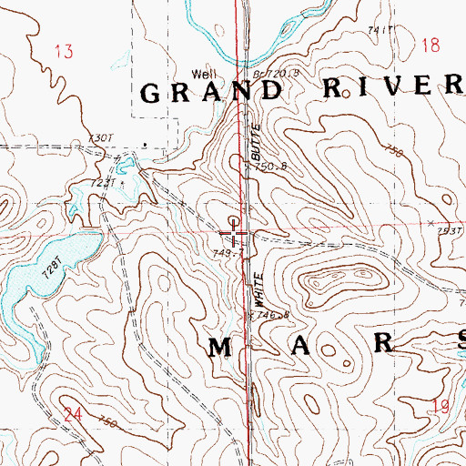 Topographic Map of Township of Marshfield, SD