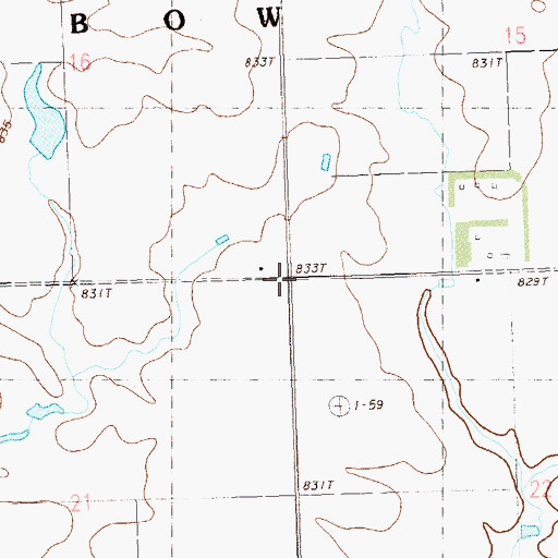 Topographic Map of Township of Rainbow, SD
