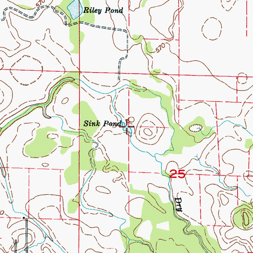 Topographic Map of Sink Pond, AL