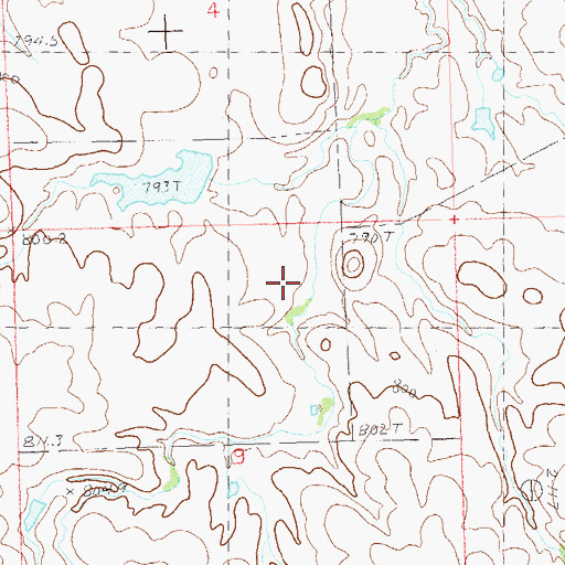 Topographic Map of Township of Brushy, SD