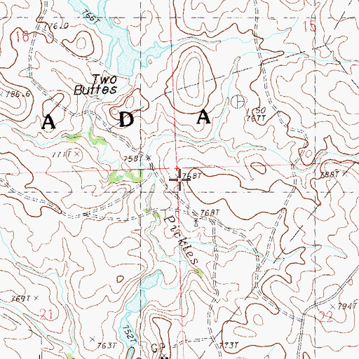 Topographic Map of Township of Ada, SD