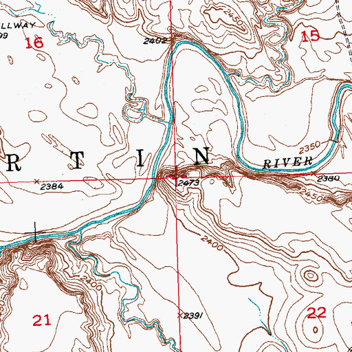 Topographic Map of Township of Martin, SD