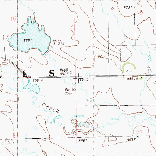 Topographic Map of Township of Wells, SD